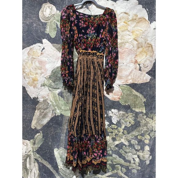 New Farm Rio for Anthropologie Side Slit Maxi Dress Size 2xs - Picture 8 of 8